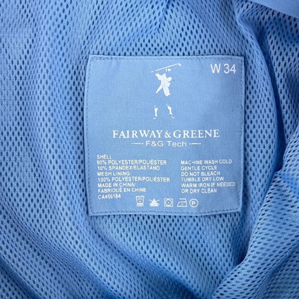 Fairway & Greene Golf Shorts 34 and Shirt L Blue Trump New York Tech Performance - Picture 2 of 16